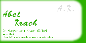 abel krach business card